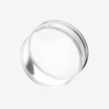 A Pair of Basic UV Acrylic Single Flared Ear Gauge Plug-Clear